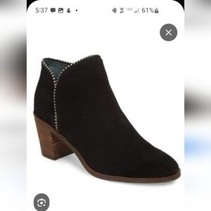 Lucky Brand Black Suede Ankle Booties